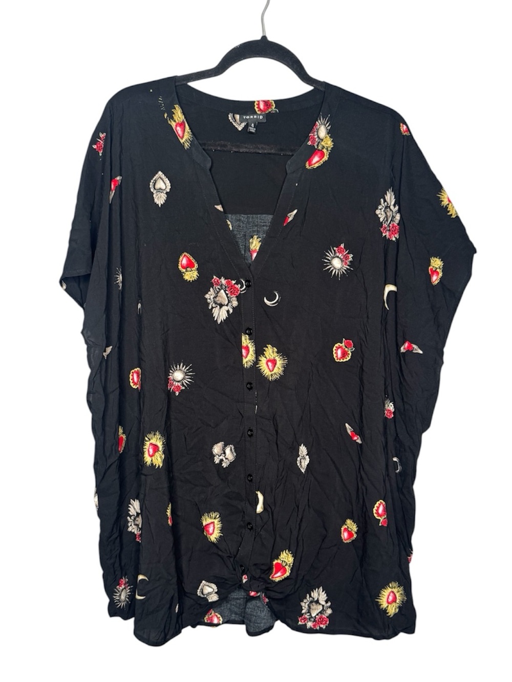 Torrid "Sacred Heart" button-down blouse   Goth vamp Whimsigoth grunge punk